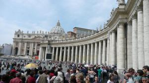 Crowd in queue for St. Peter's Basilica, Vatican