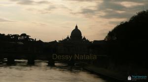 Vatican view from Rome in the evening