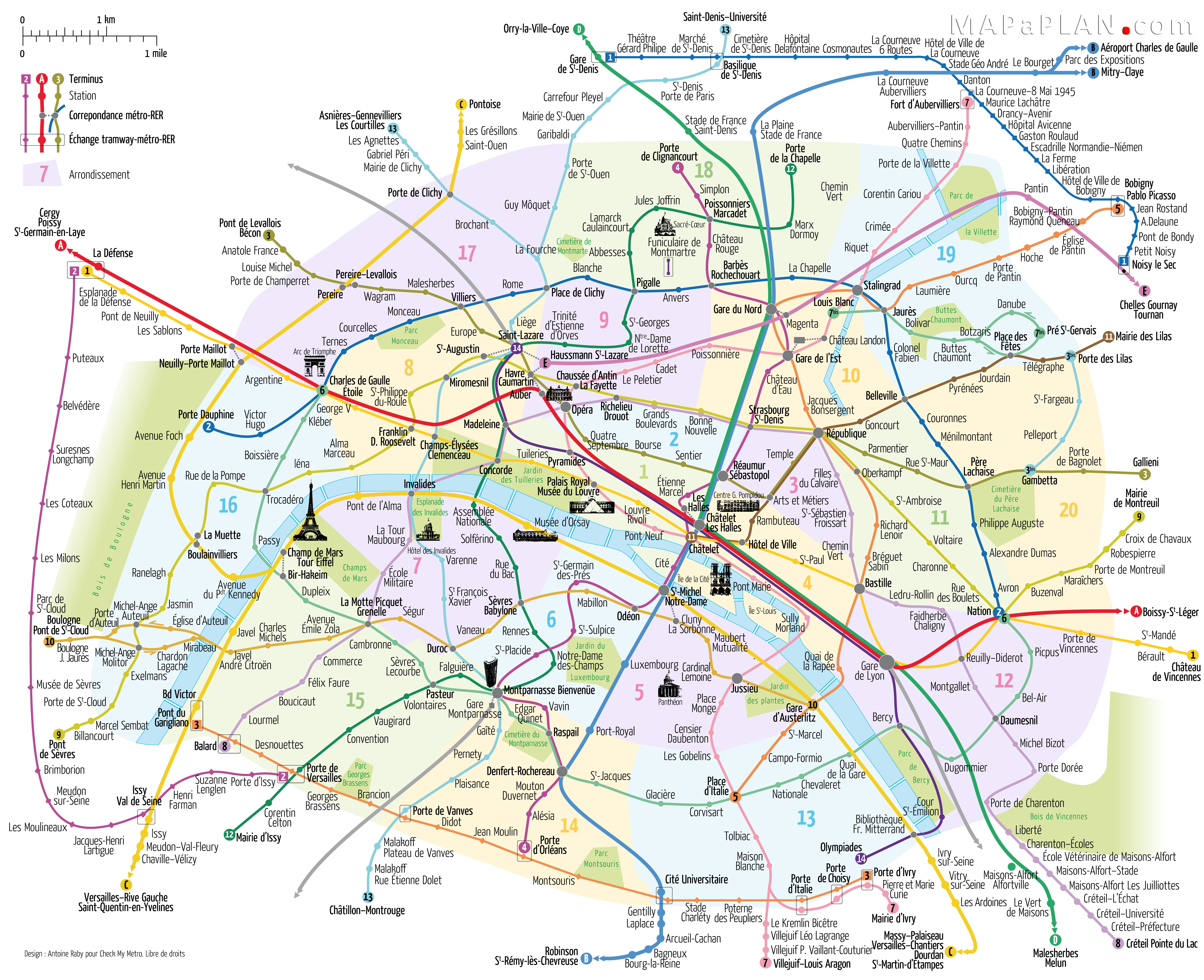 paris-atrraction-and-metro-map ...